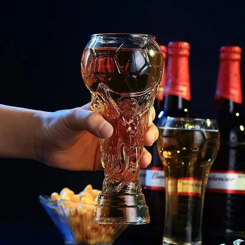 Creative Football Shaped Beer Mug Large Capacity Unique Bar Glass for Beer Soda Juice Gift for Soccer Fans Pub Drinkware