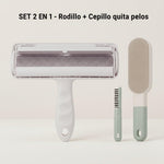 Rodillo Quitapelos Mascotas + Cepillo Removedor De Pelusa | Set 2 En 1 Para Perros, Gatos, Ropa Y Sofás – Reutilizable Y Fácil De Usar