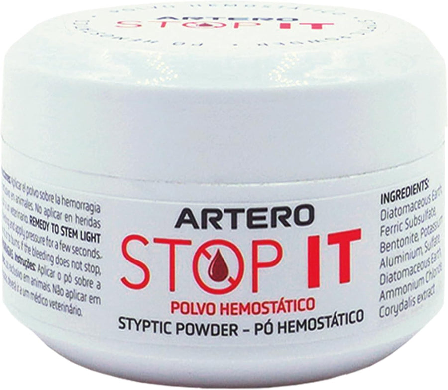 ARTERO Stop It. Polvo Hemostático Para Cortar Las Pequeñas Hemorragias Producidas Por El Corte De Uñas En Perros Y Gatos. 14 Gramos